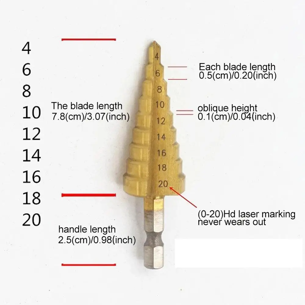 Hss Сверло ступенчатое комплект конический дыропробивной пресс с коническим