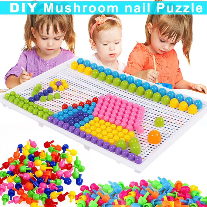 

Newl Children Toys Puzzle Peg Board With 96 Mushroom Pegs Model Kits Educational Building Toy for Kids Gift Random Color CLA88