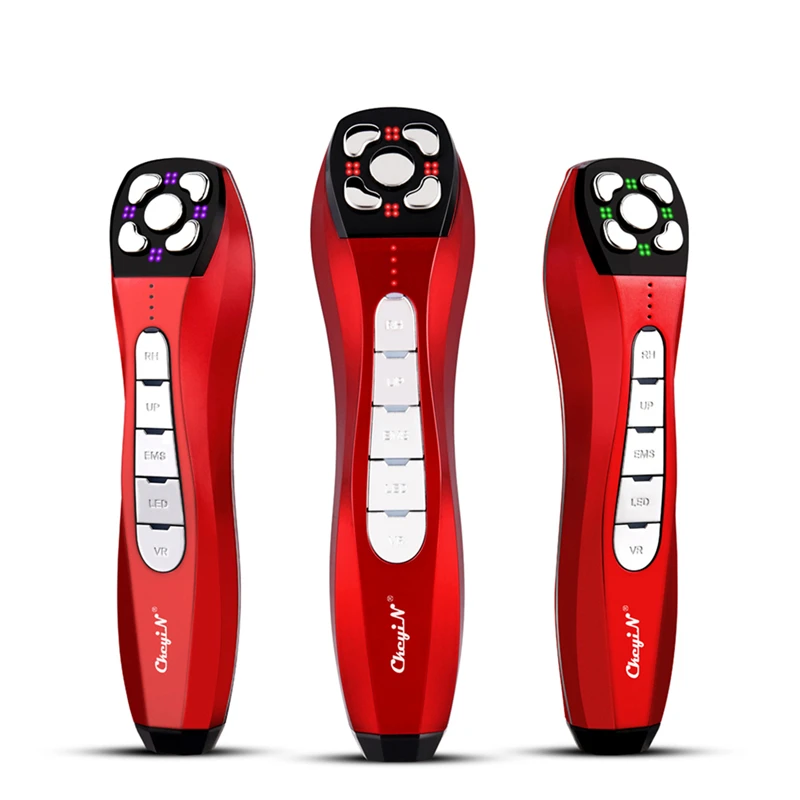 

CkeyiN LED Photon Face Lifting Tighten Wrinkle Removal Skin Care Face Massager Facial Mesotherapy Electroporation RF Radio