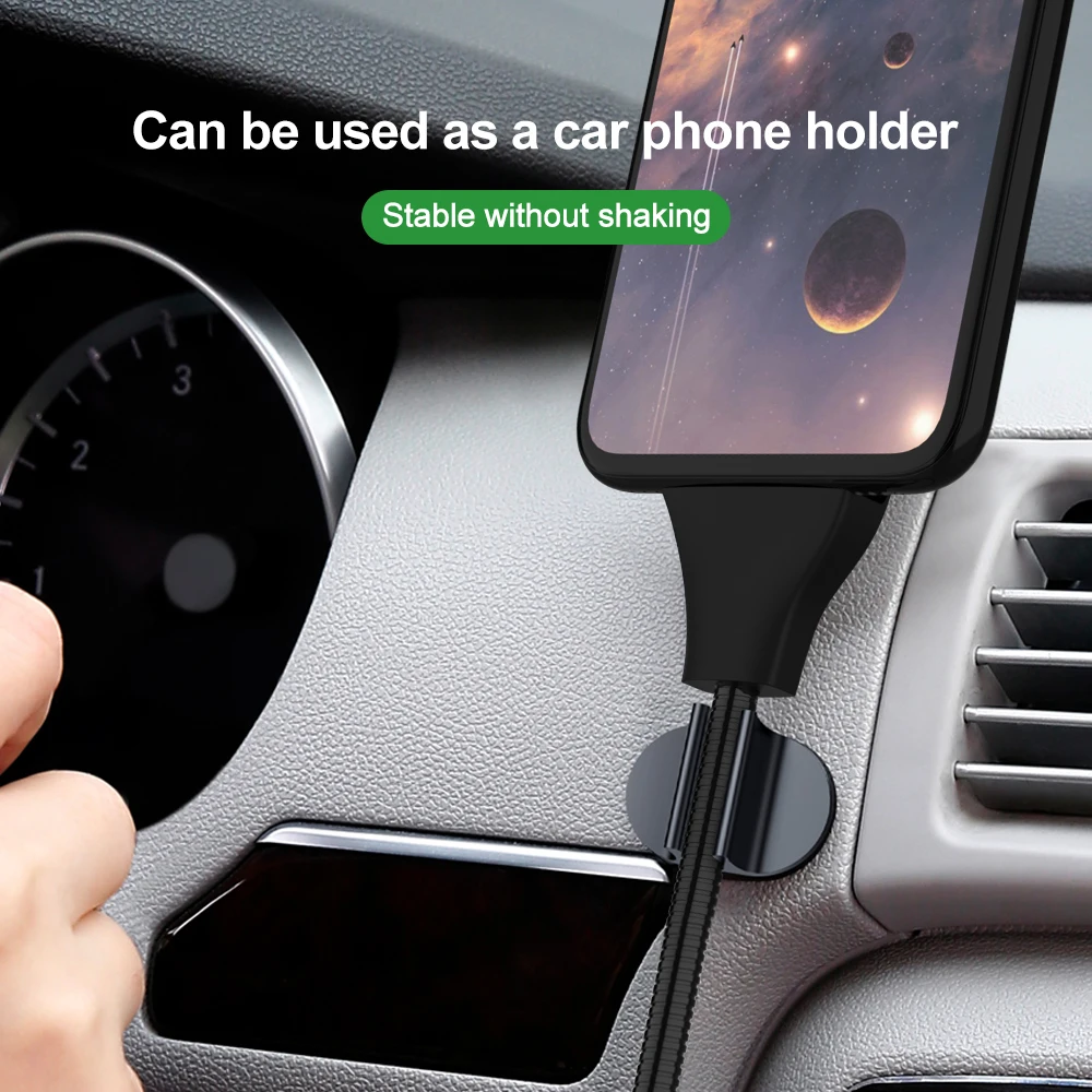 Fast Charging Type C Micro USB Cable Stand Data Lazy Car Charger Holder For iPhone Samsung Android Phone | Мобильные телефоны и
