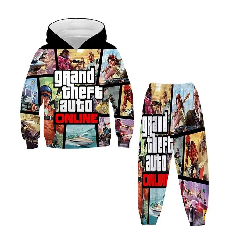 

Game Grand Theft Auto Gta V 5 Clothing Set Kids Hoodies and Pants 2pcs Suit Toddler Boys Tracksuit Teen Girls Casual Outfits