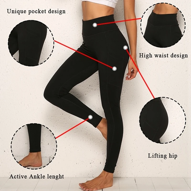 

Yoga Pants Women With Pocket Plus Size Leggings Sport Girl Gym Leggings Women Tummy Control Jogging Tights Female Fitness Pants