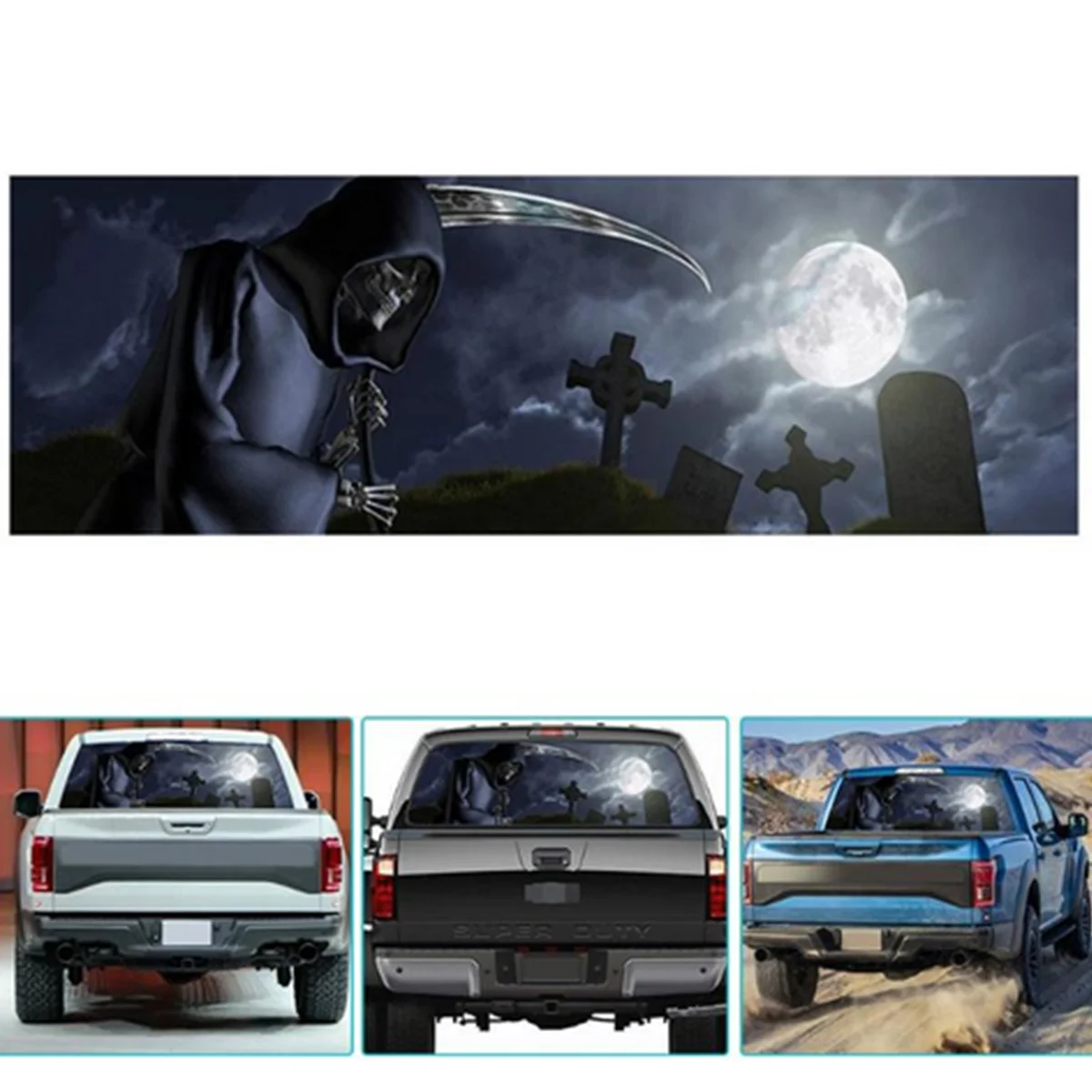 Грим жнец кладбище заднего окна графическая Наклейка для автомобиля