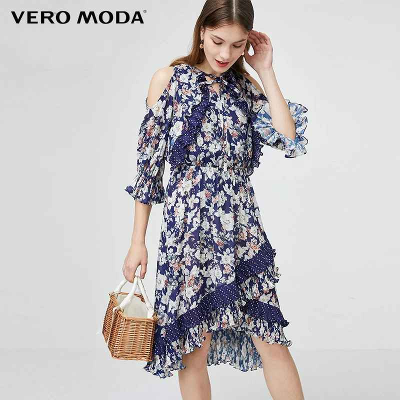 

Vero Moda Women Printed Polka Dot Off-the-shoulder Dress|32027C506
