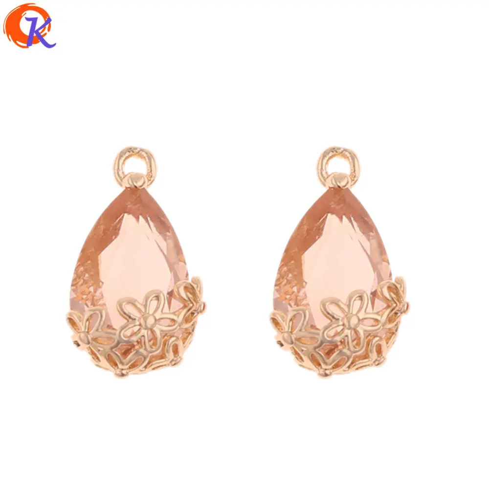 Coral Сердечный Дизайн 50 шт 9*18 мм ювелирные аксессуары/хрустальный кулон/амулеты ювелирные изделия/изготовление сережек/Сделай сам/ручная работа/фурнитура для сережек - Цвет: Coral