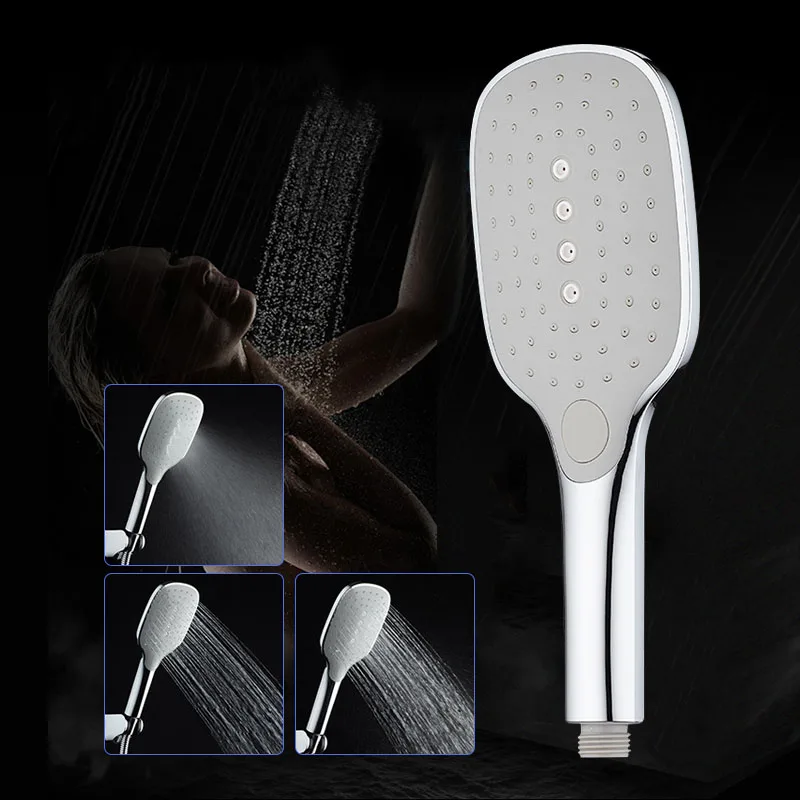 

Bathroom Shower Head Set ABS Plastic 3 Function Hand Held Shower Head Water Saving Wall Mounted Bath Shower Head Hose Holder