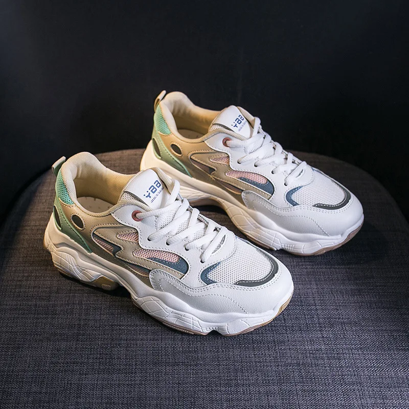 

SWONCO Mesh Breathable Summer Shoes Female Sneakers Platform Women 2020 New White Shoes Casual Student Sneakers Comfortable