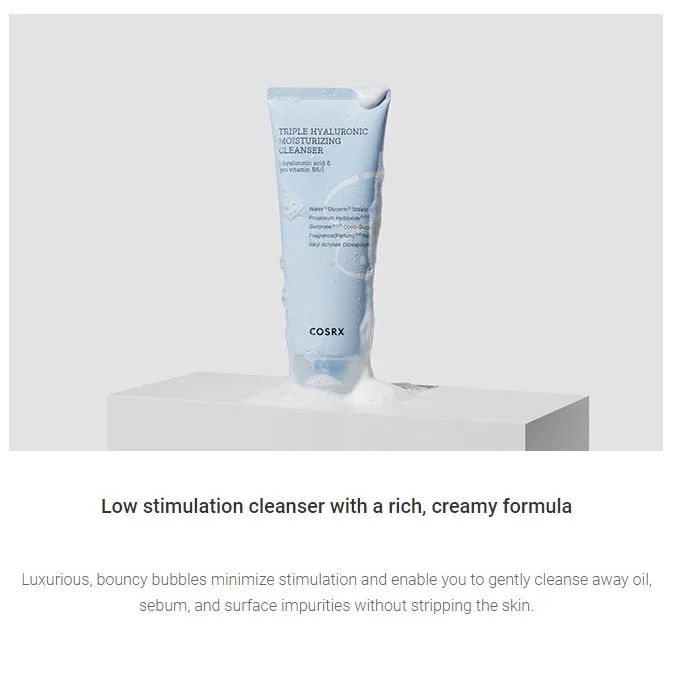 Гидравлическое тройное увлажняющее очищающее средство COSRX с гиалуроновой