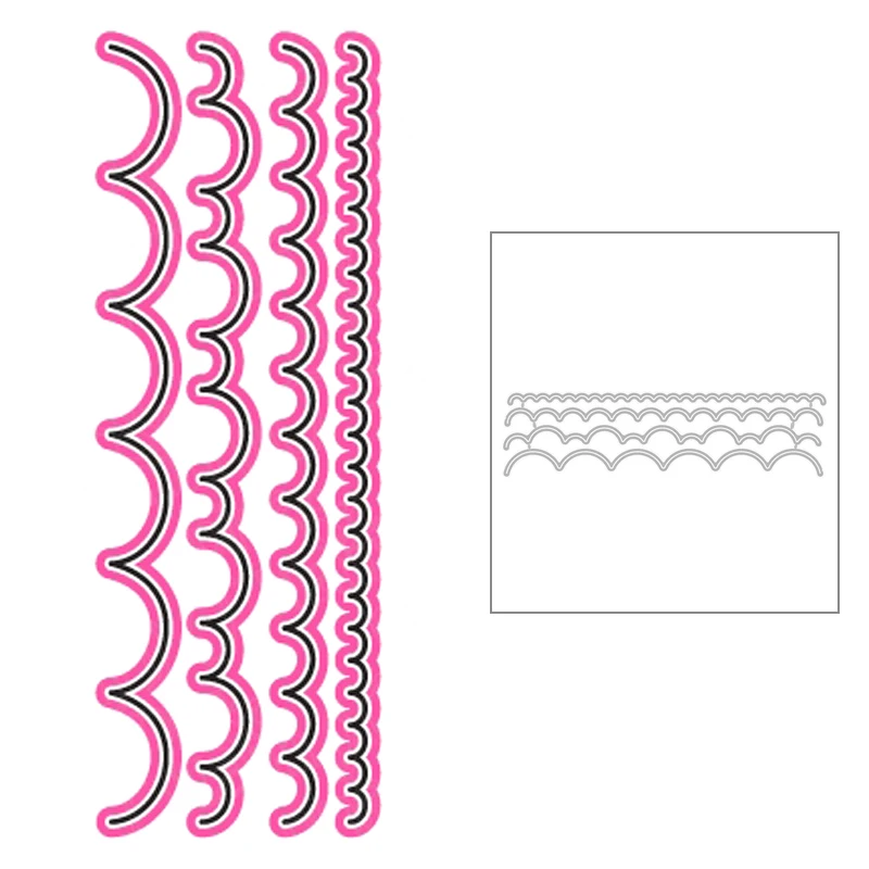 2020 Новый гребешок границы металлический Трафаретный вырубной Штамп для DIY