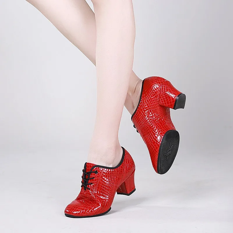 Женские туфли из натуральной кожи для латинских танцев Обувь на массивном