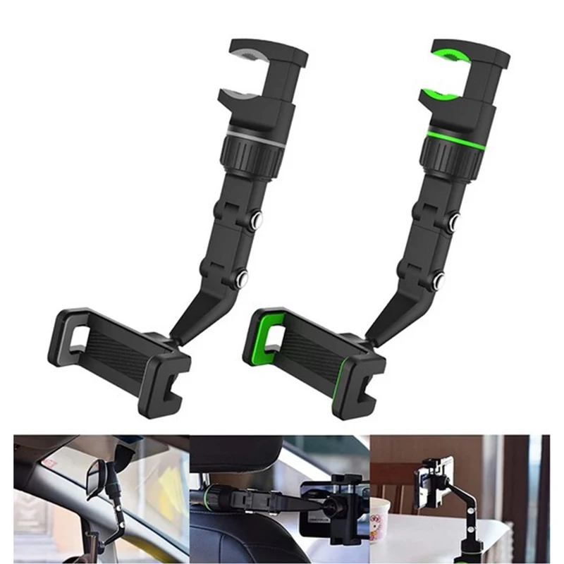 

Adjustable Phone Holder Universal Stable Clip For Car Rearview Mirror