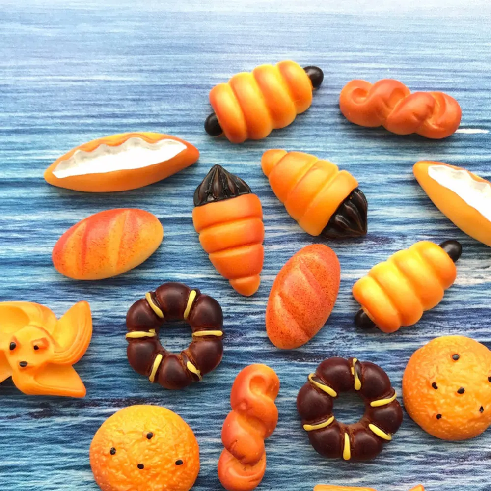 50pcs Fake Bread Food Plaything Resin Accessories Children DIY Material Earring Charm (Chocolate Bread) | Игрушки и хобби