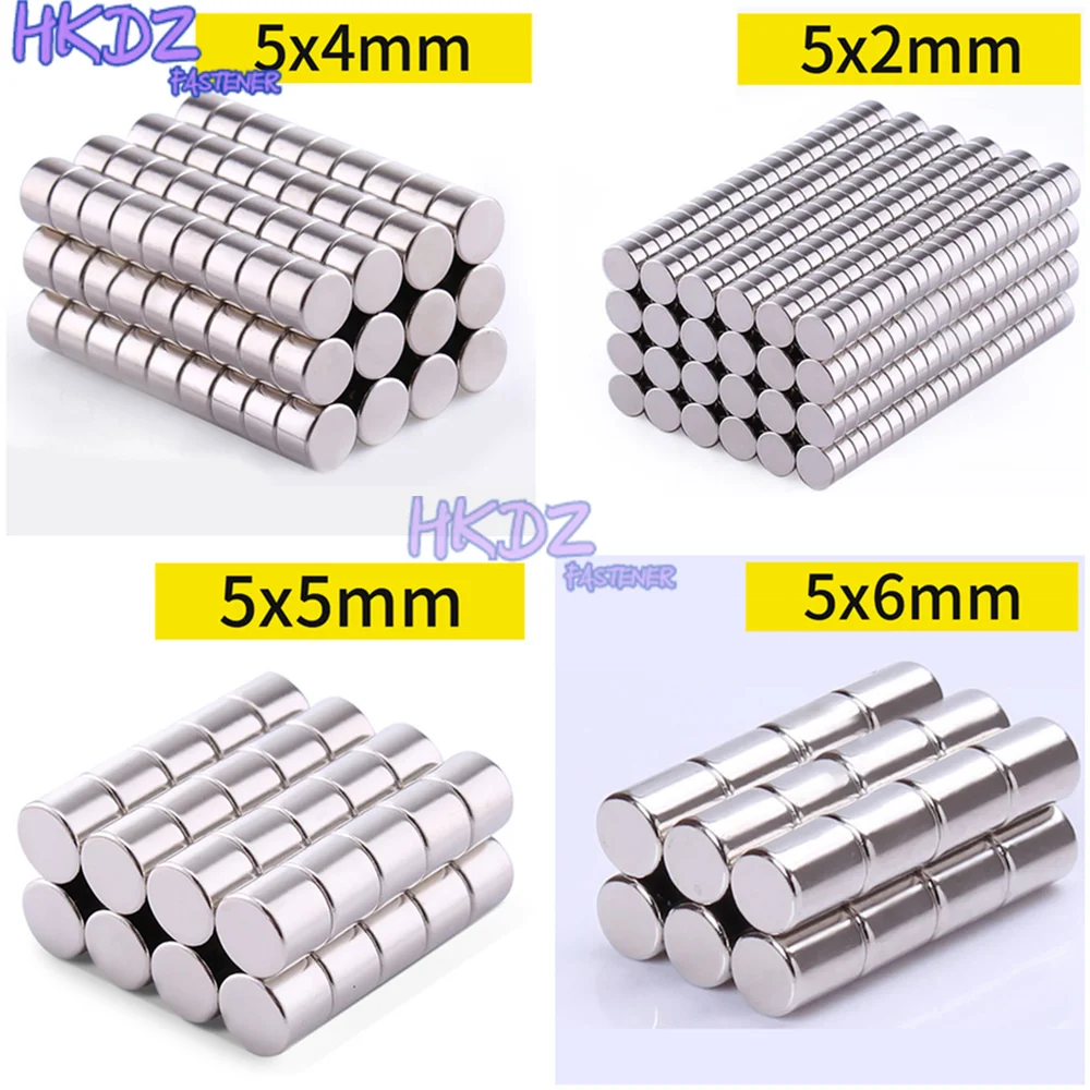 

100Pcs Mini Small N35 Round Magnet 5x1 5x1.5 5x2 5x3 5x4 5x5 mm Neodymium Magnet Permanent NdFeB Super Strong Powerful Magnets