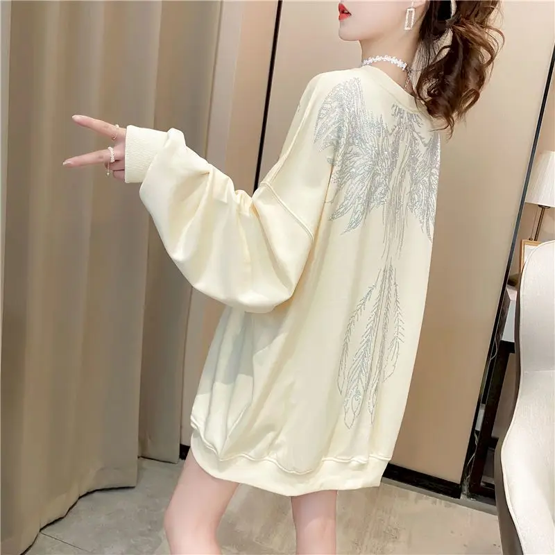 

Sportswear Women's Hoodie Spring Black Loose Medium Long Jacket Top Sportswear Women's Sweatshirt 2021 Women's Clothing