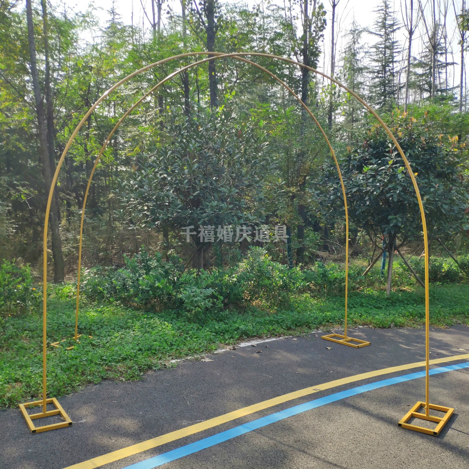 

customized Wedding props metal arch double arch flower frame garland