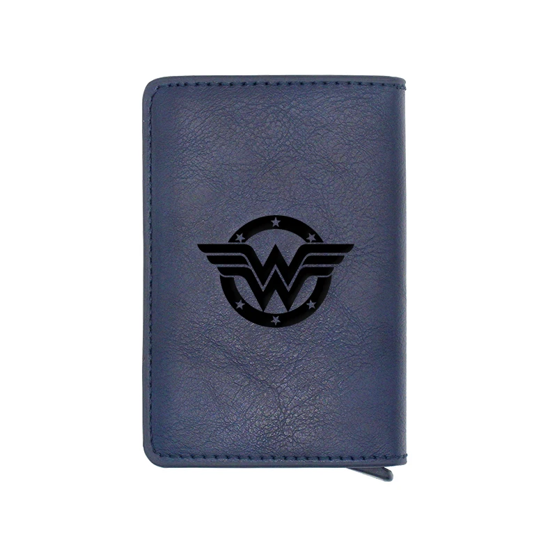 

Classic Fashion Wonder Hero Design Card Holder Wallets Men Women Rfid Leather Short Purse Slim Mini Wallet Small Money Bag