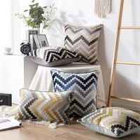 striped zigzag pillowcase velvet cushion cover modern simplicity style pillow cover home decor sofa chair living room decoration
