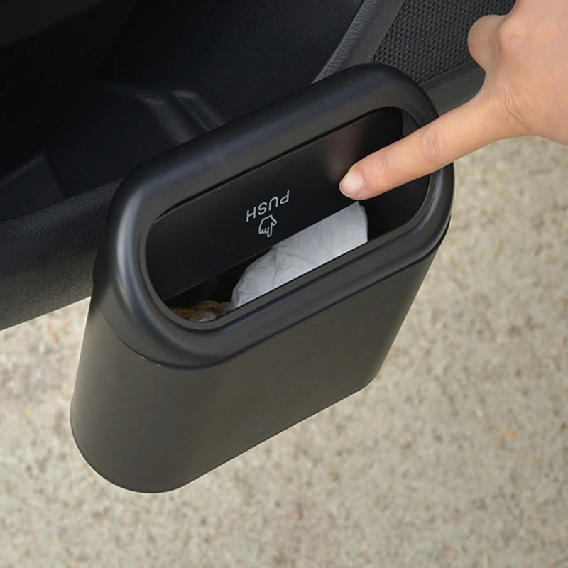 

Автомобильная мусорная корзина, подвесное ведро для транспортного средства, мусорный пылесборник, коробка для хранения, черный квадратный ...
