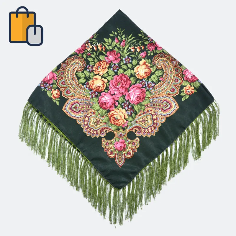 Новый Модный женский квадратный зимний шарф Дамская шаль с кисточками