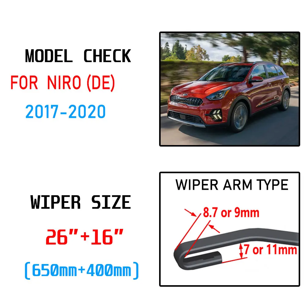 Для KIA Ниро DE 2017 2018 2019 2020 аксессуары переднего лобового стекла стеклоочистителя