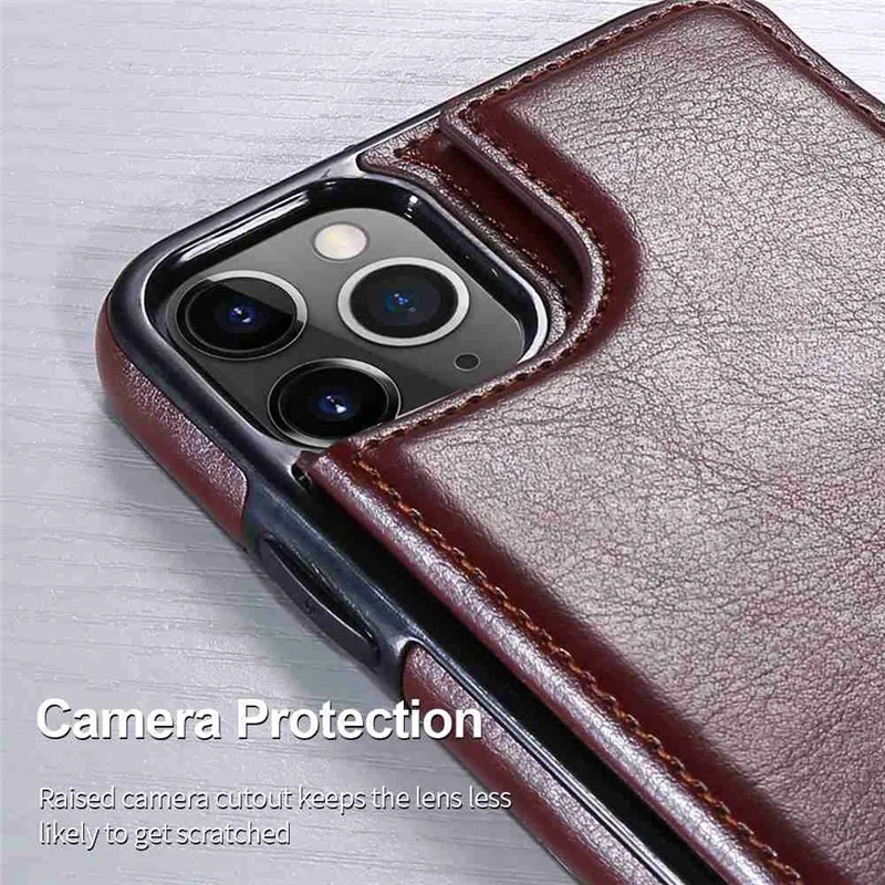 Leather Wallet Back Case for iPhone 11 12 13 Pro Max Mini XR XS 8 7 6s 6 Plus SE 2020 5S 5 Card Slots Holder Flip Cover Magnetic