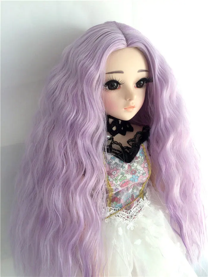 6 only wig 1/3 1/4 1/6 1/8 bjd jd кукольный парик синего и розового цвета с длинными волосами часть лапша быстрого приготовления рулон кукла curl парик аксессуары для куклы - Цвет: 6 only wig