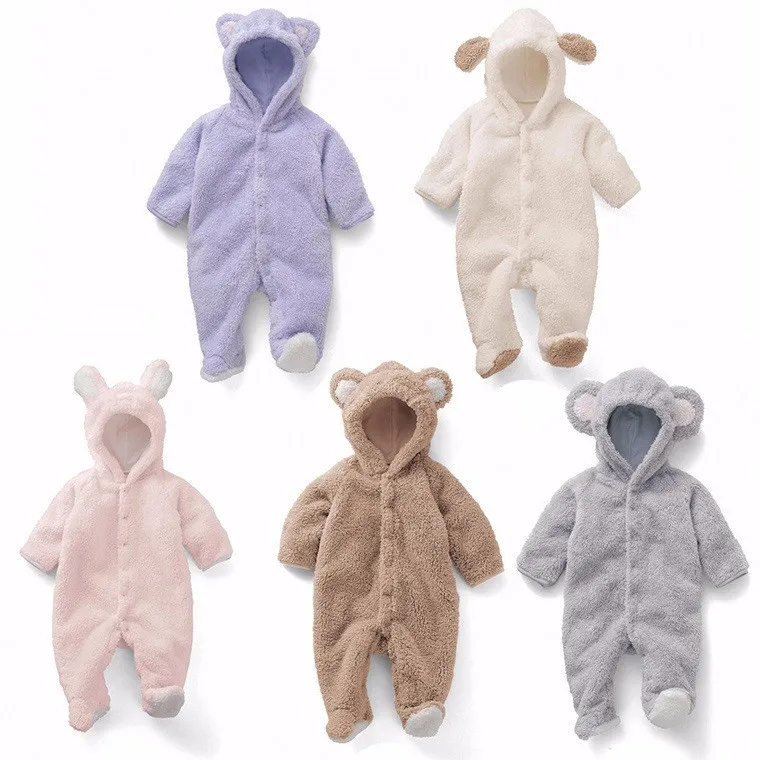

Newborn Baby Romper Winter Costume Baby Boys Clothes Coral Fleece Warm Baby Girls Clothing Animal Overall Baby Rompers Jumpsuit