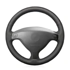 Сшитый вручную черный Противоскользящий чехол рулевого колеса автомобиля из искусственной кожи для Opel Astra (G) 1998-2004 Zafira (A) 1998-2005