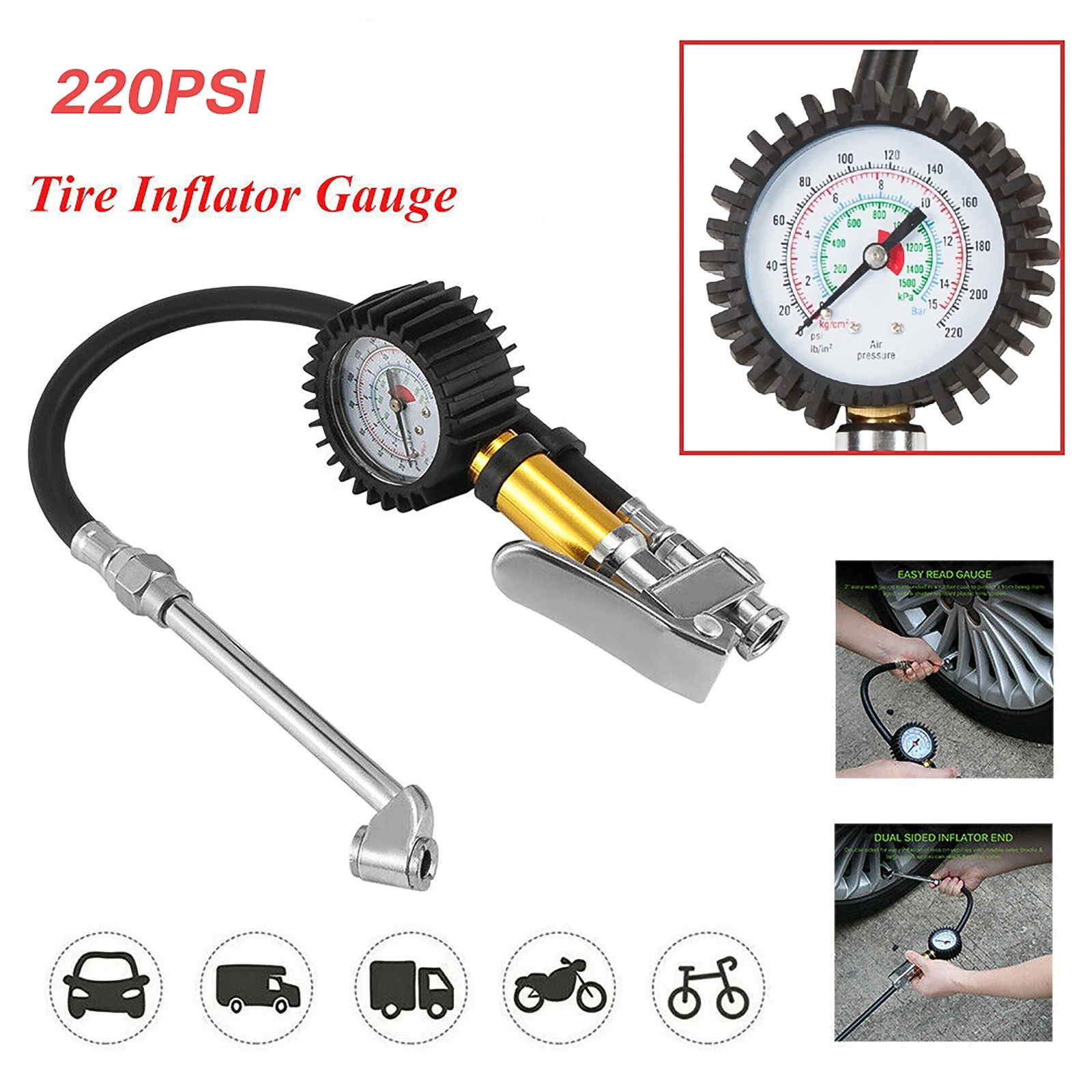 Новые шины для легковых автомобилей воздушный Давление Надувное Gauge ЖК дисплей