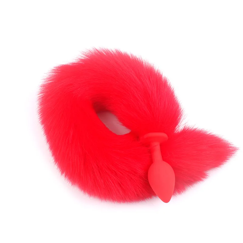 Silicone Red Аниме Соблазнительные костюмы для косплея Анальная пробка хвост из нержавеющей стали Анальная пробка с хвостом лисы интимные товары для маскировки женщин - Цвет: Silicone Red