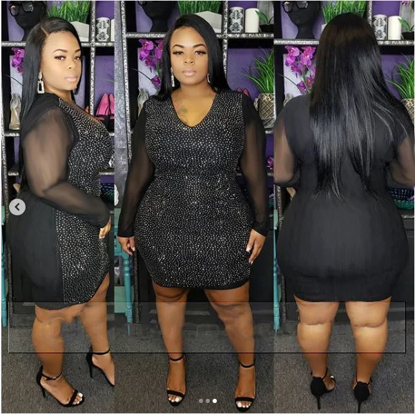 Летние сексуальные Клубные женские платья, OL Lady black, плюс размер, 4XL, 5XL, облегающее платье с блестками, женское Сетчатое Прозрачное платье с длинным рукавом, Vestido