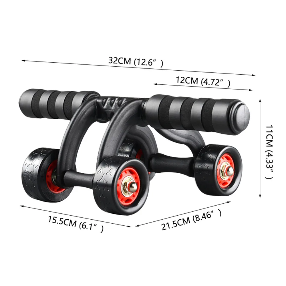

Abdominal Exercise Roller with Knee Pad Mat Workout Fitness Four Wheel Gym Fitness Body Building Ab Rollers Exercise Equipment