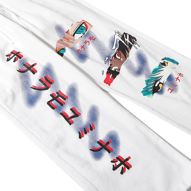 Harajuku Hip Hop Sweatpants Graffiti Fashion Print Joggers Pants Streetwear Black Loose 2020 New | Мужская одежда