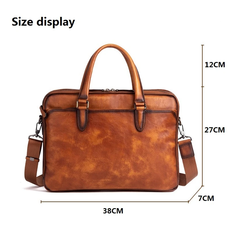 New Men's Genuine Leather Briefcase For 14 inch Laptop Handbag 2021 Male Shoulder Bags Woman Work Office Leather Messenger Bag