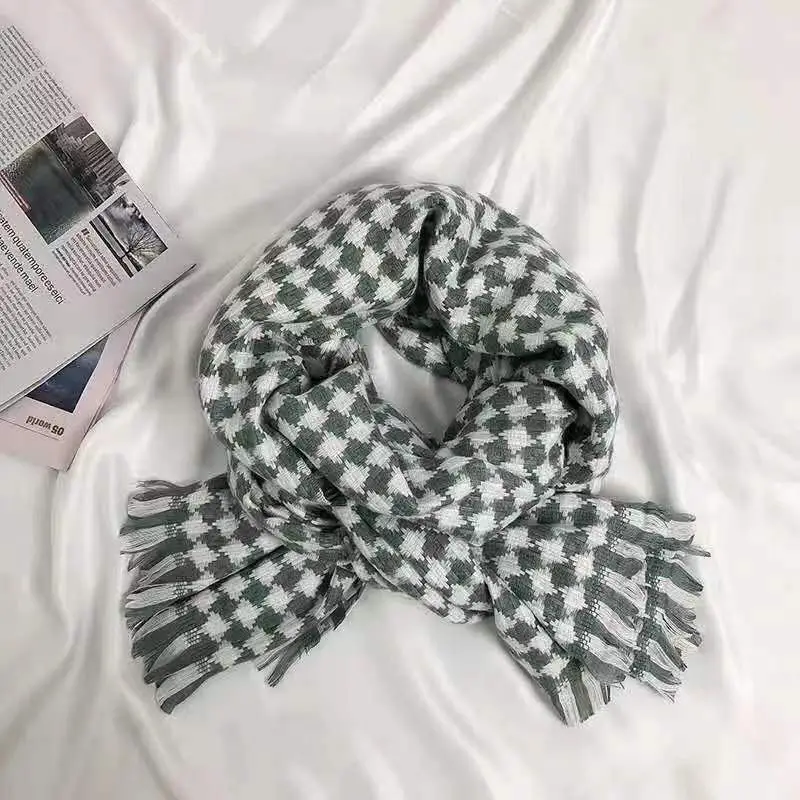 

Scarf net red thousand bird lattice autumn and winter shawl dual-purpose men's and women's new neckline versatile thickening to