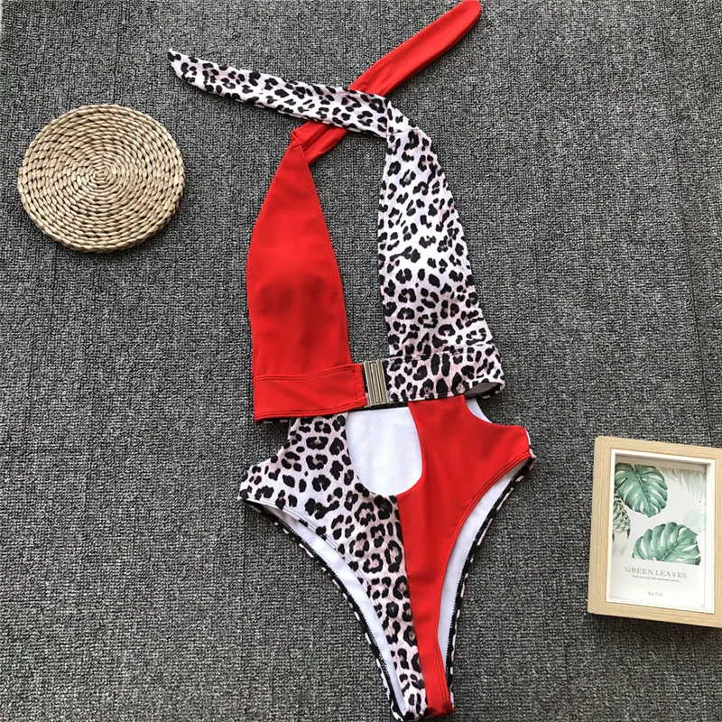 Сексуальный женский комбинезон с V образным вырезом и леопардовым принтом