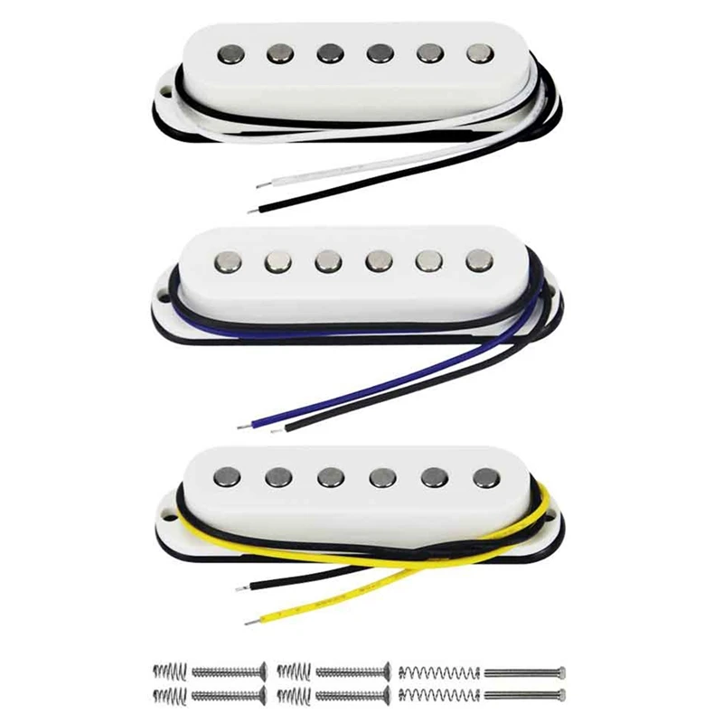 

Vintage Alnico 5 Guitar Pickups Single Coil Pickups Staggered Pole 52Mm White Guitar Parts Accessories