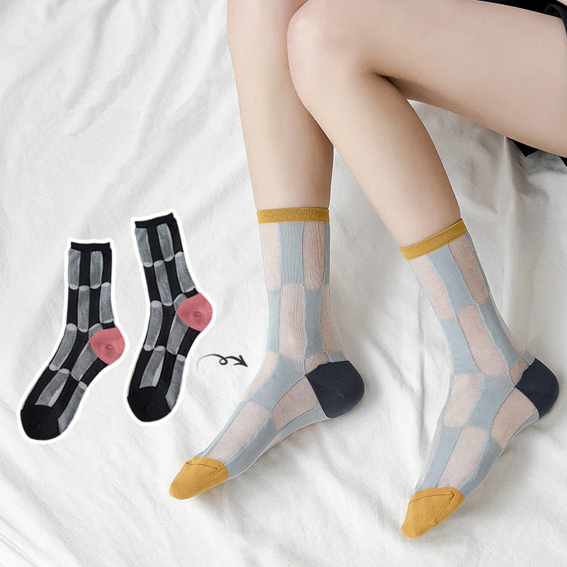 Женские повседневные носки 1 пара весенние модные длинные тонкие мягкие дышащие