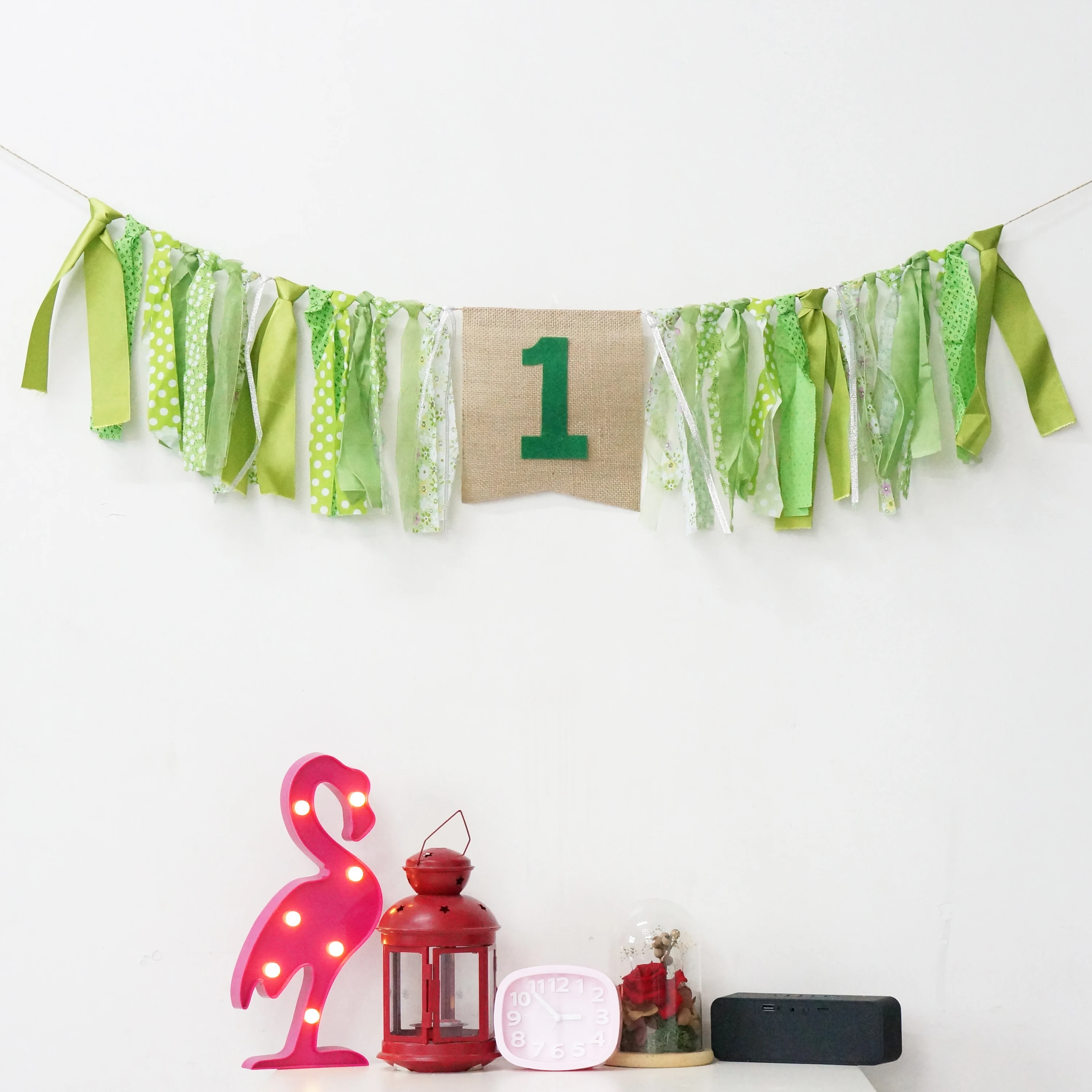 Зеленый Баннер на тему леса персонализированный флаг день рождения детский душ