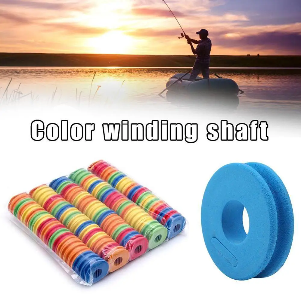 

100Pcs/set fishing foam main coil winding board colorful grain winding coil shaft accessories tackle fishing winding wood