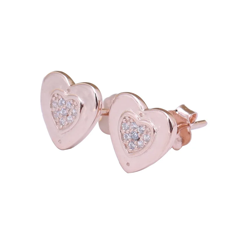 

Original S925 Sterling Silver Pan Earring Heart Shaped Earrings For Women For Women Wedding Gift Fashion Jewelry