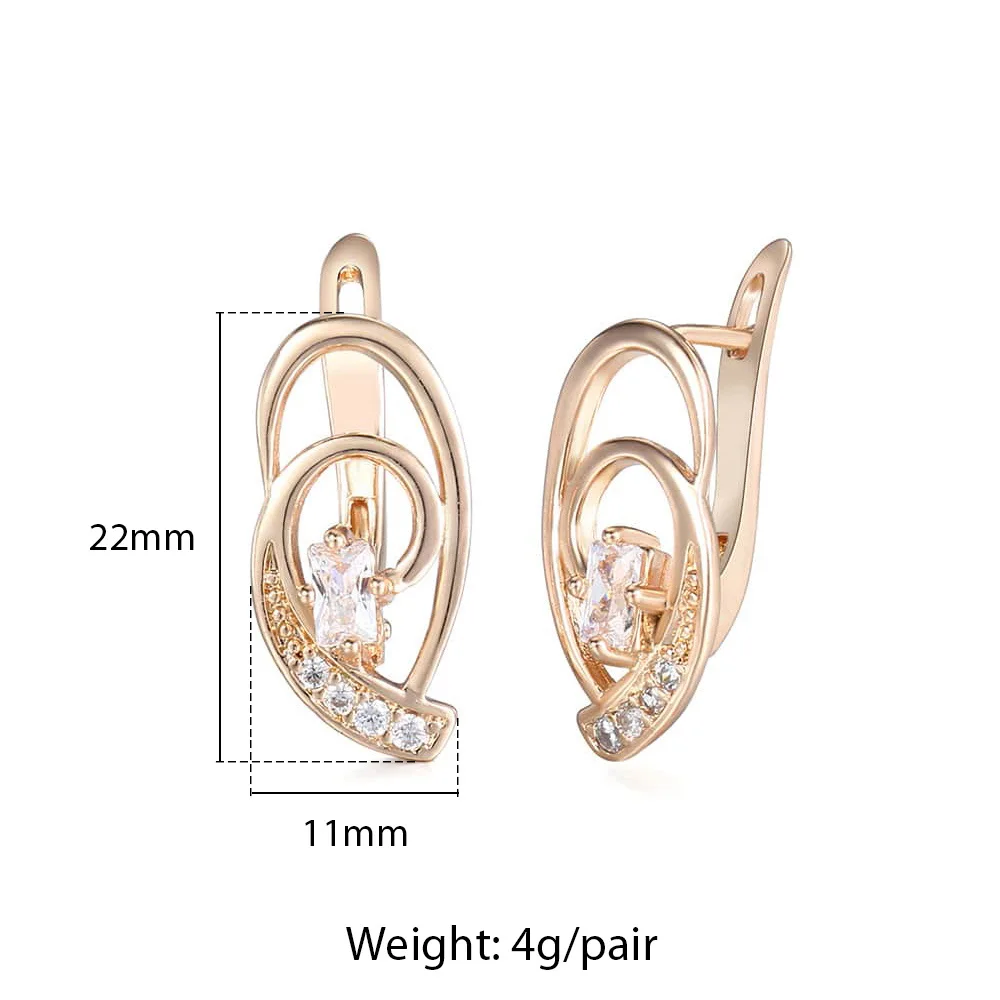 Женские серьги капельки из прозрачного кубического циркония с покрытием