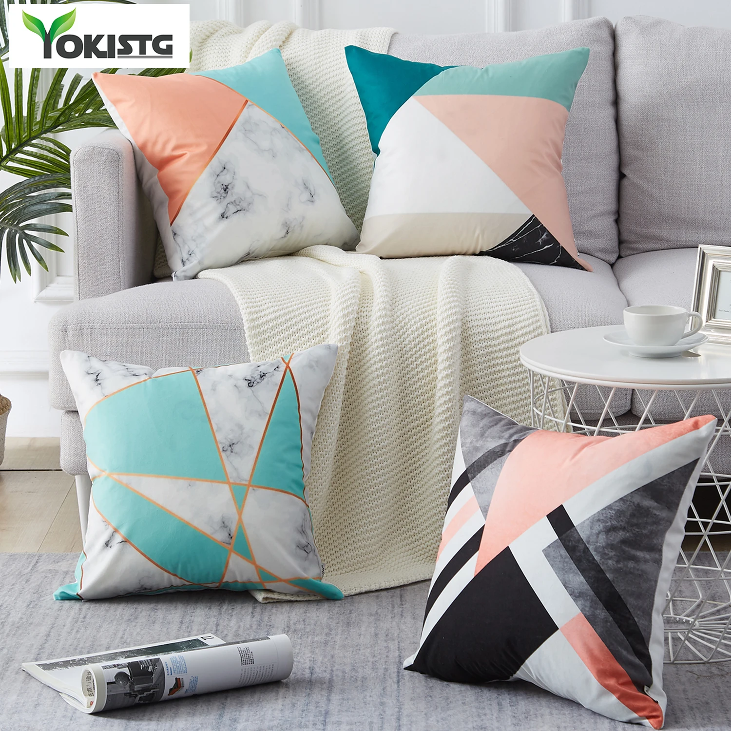 YokiSTG геометрический чехол для подушки с Северными мотивами наволочка полиэстер