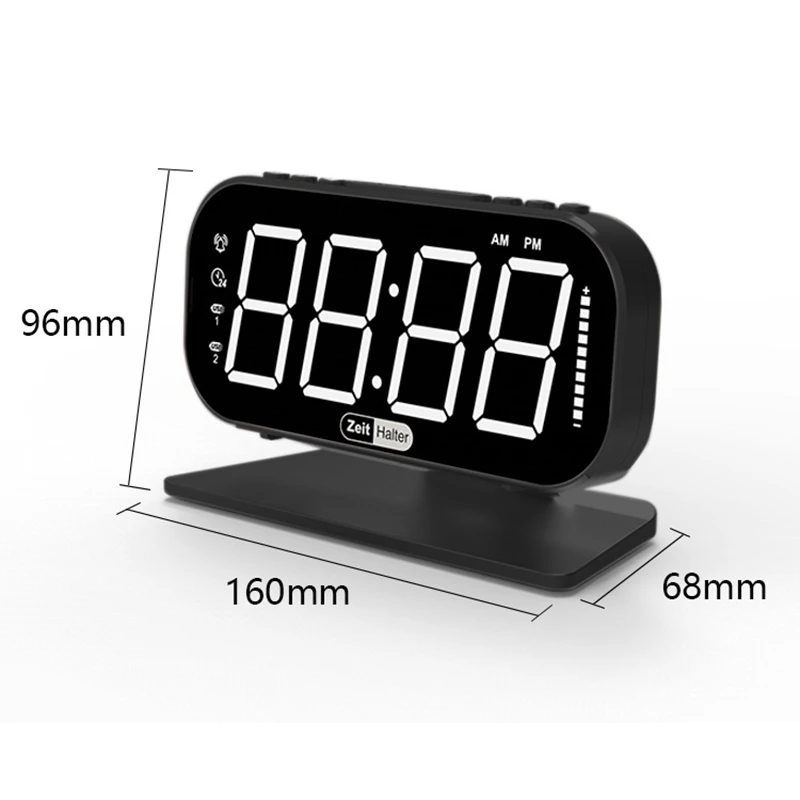 

ZEITHALTER Home LED Digital Alarm Clock 2-USB Charging Port Easy to Set Snooze Portable Clock for Bedrooms Bedside