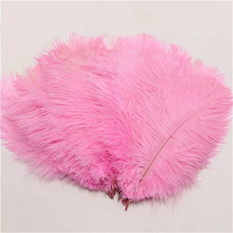 Оптовая продажа жесткий стержень 10 шт./лот натуральный розовый страусиные перья