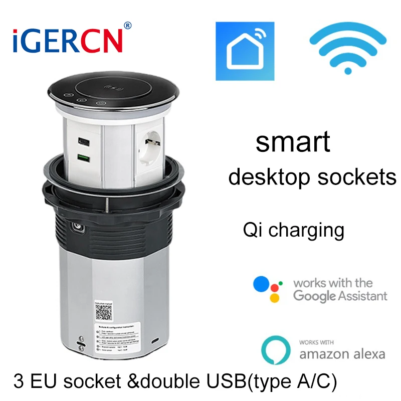 

Беспроводное зарядное устройство iGERCN с евророзеткой и USB-портом