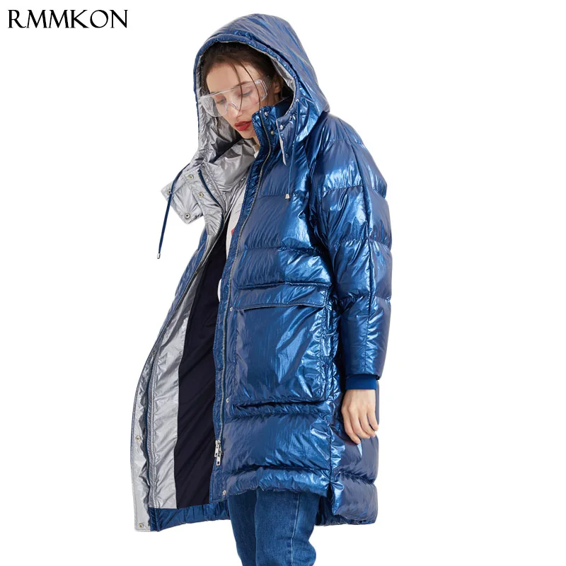 Новинка 2019 года зимняя модная уличная Женская длинная пуховая куртка
