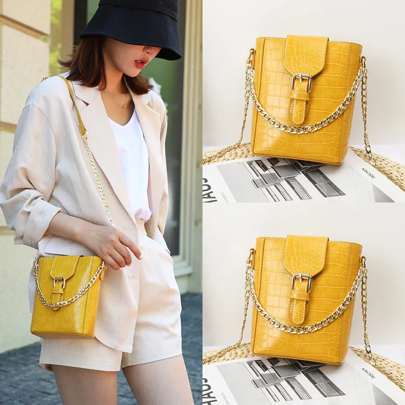 

Small bag 2020 new fashion 2019 net red fashion versatile ins single shoulder cross chain bucket women's bag hand&crossbody bag