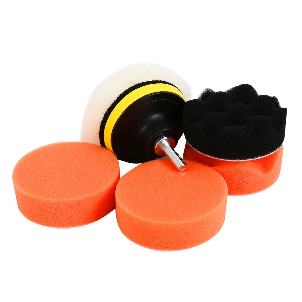 

6pcs 3 Inch Polishing Pad Sponge Car Polisher Waxing Pads Buffing Kit for Boat Car Polish Buffer Drill Wheel Removes Scratches