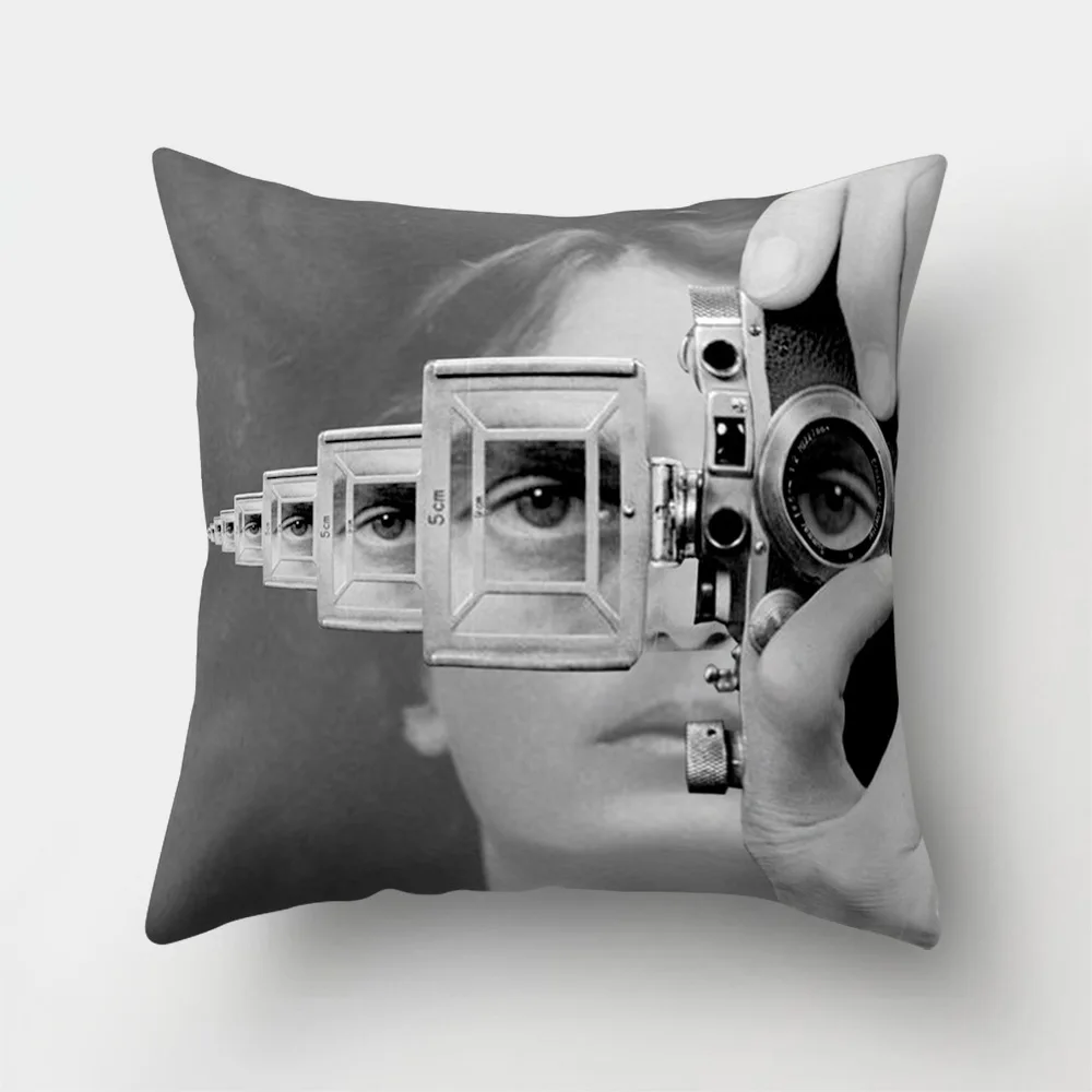 Retro camera 07 Ретро камера шаблон Персонализированные бросок наволочки декоративные белый и черный искусство домашний декор чехол для подушки из полиэстера 45*45 см - Цвет: Retro camera 07